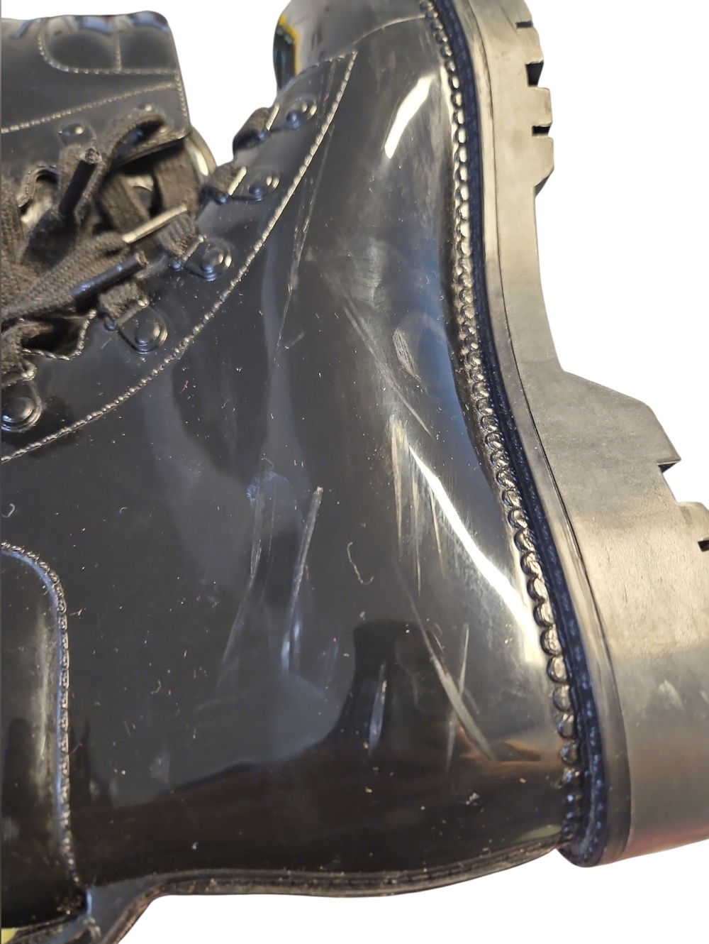 Circus by Sam Edelman Black Patent Lace-Up Boots Size 8 - Picture 8 of 9